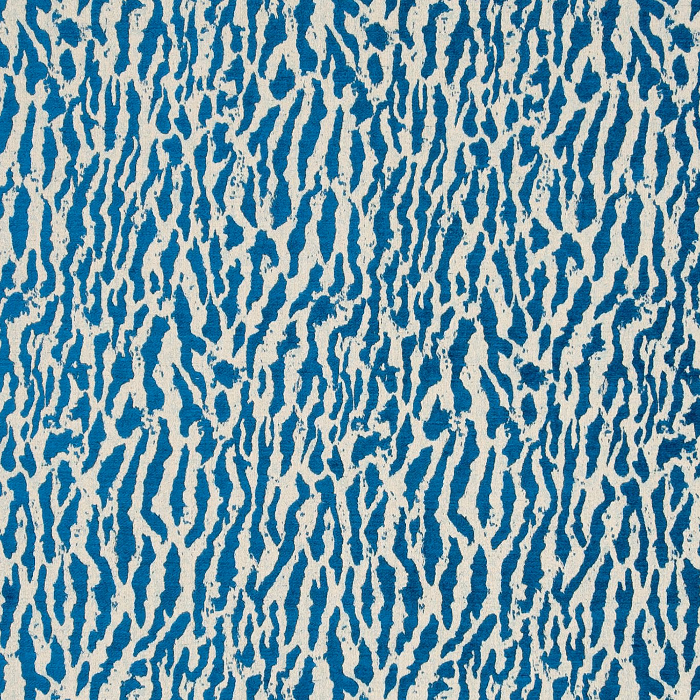 Lagoon-blue and ivory abstract vertical streaks across a textured woven fabric