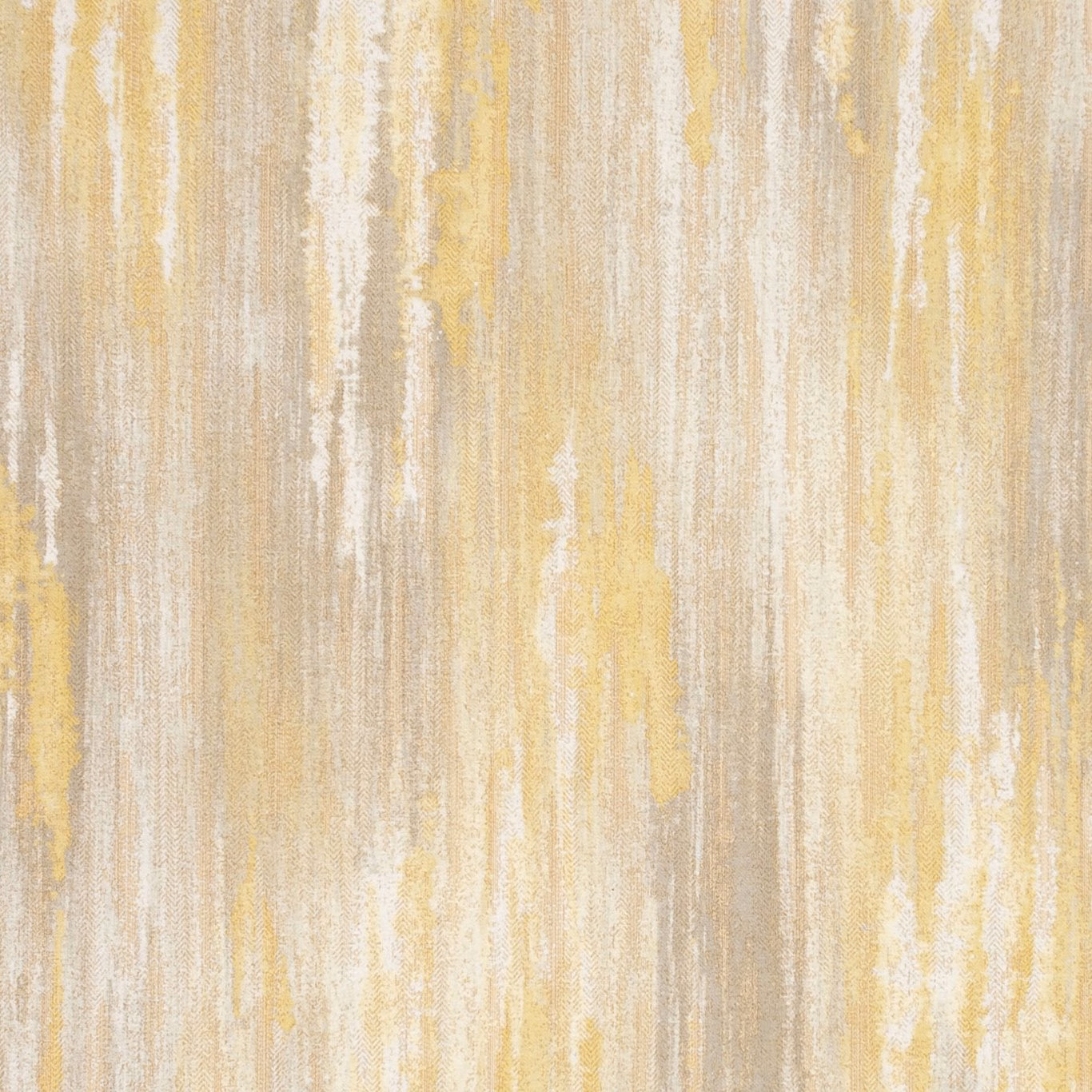Citrus yellow and cream painterly vertical striations with a softly woven texture