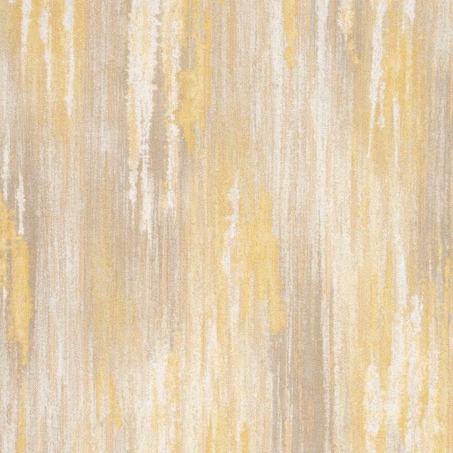 Citrus yellow and cream painterly vertical striations with a softly woven texture