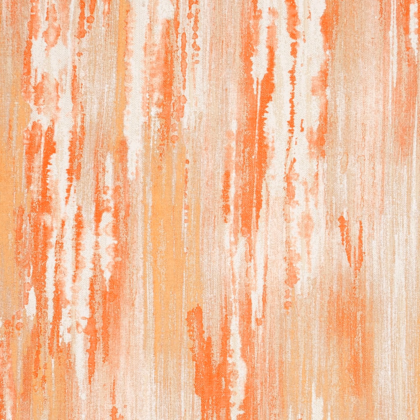 Warm spice-orange and coral vertical striations over a softly textured ivory ground