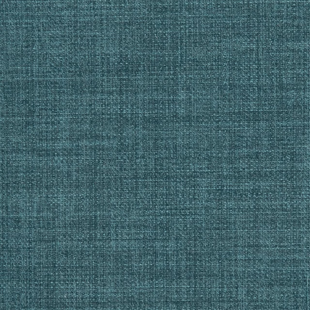 Close-up of muted teal woven fabric with fine crosshatched texture and tonal variation