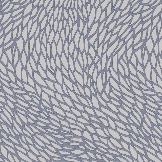 Cool blue-grey branching tracery pattern across a pale grey textile surface