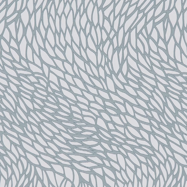 Pale blue-grey fabric with an intricate branching coral-like linear pattern