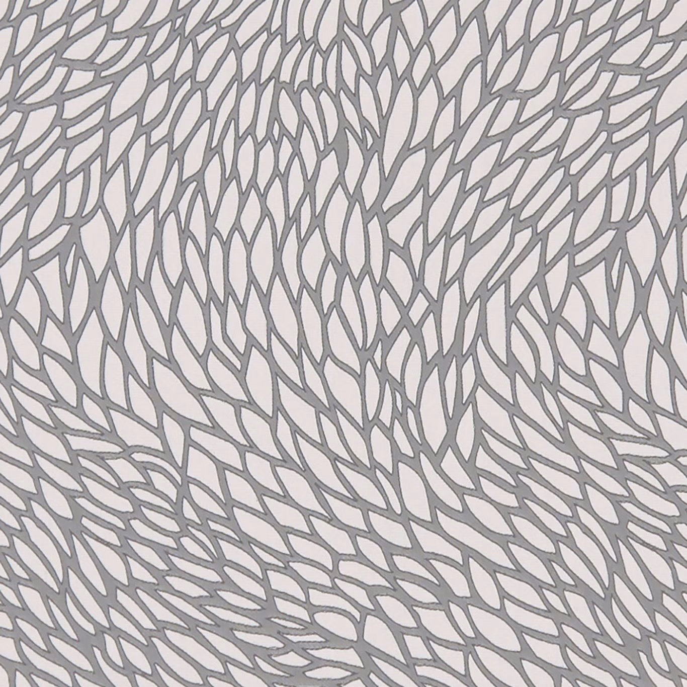 Pewter-grey branching coral lattice over a pale cream ground, close-up swatch