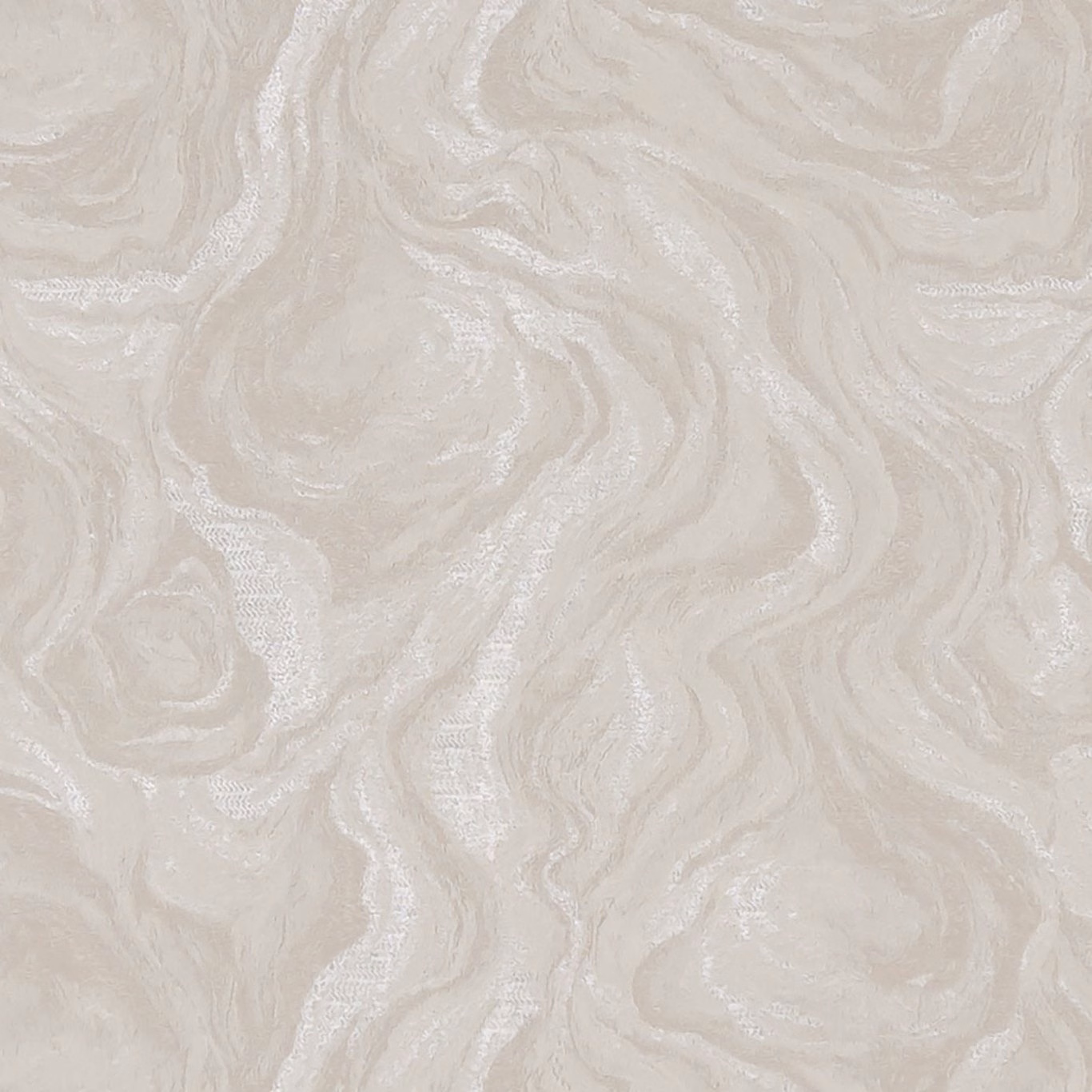 Pale pebble beige textile with rippling tonal waves and softly reflective texture