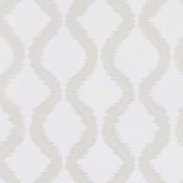 Champagne ivory fabric with a soft interlocking wavy lattice motif