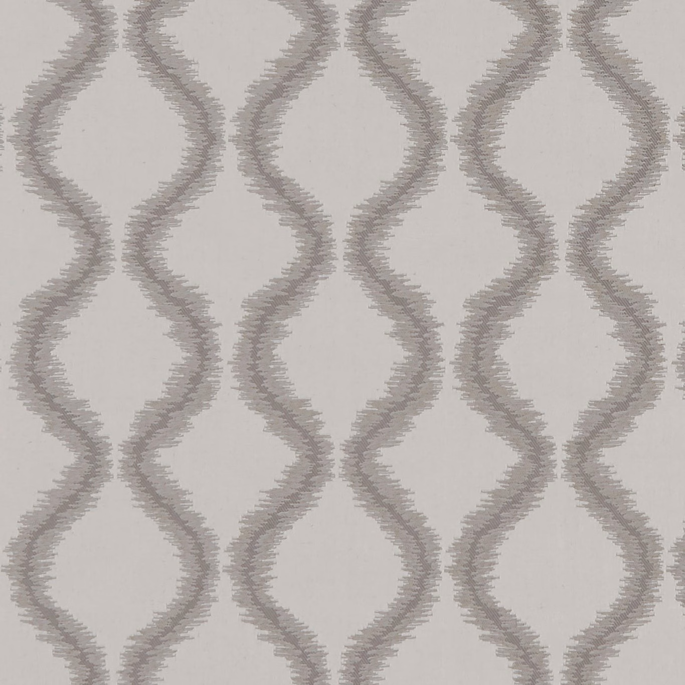 Pale pebble ground with muted grey, softly textured undulating lattice bands