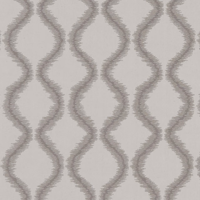 Pale pebble ground with muted grey, softly textured undulating lattice bands