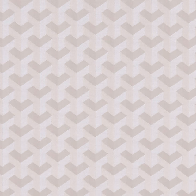 Pale champagne woven fabric with small tonal stepped chevrons