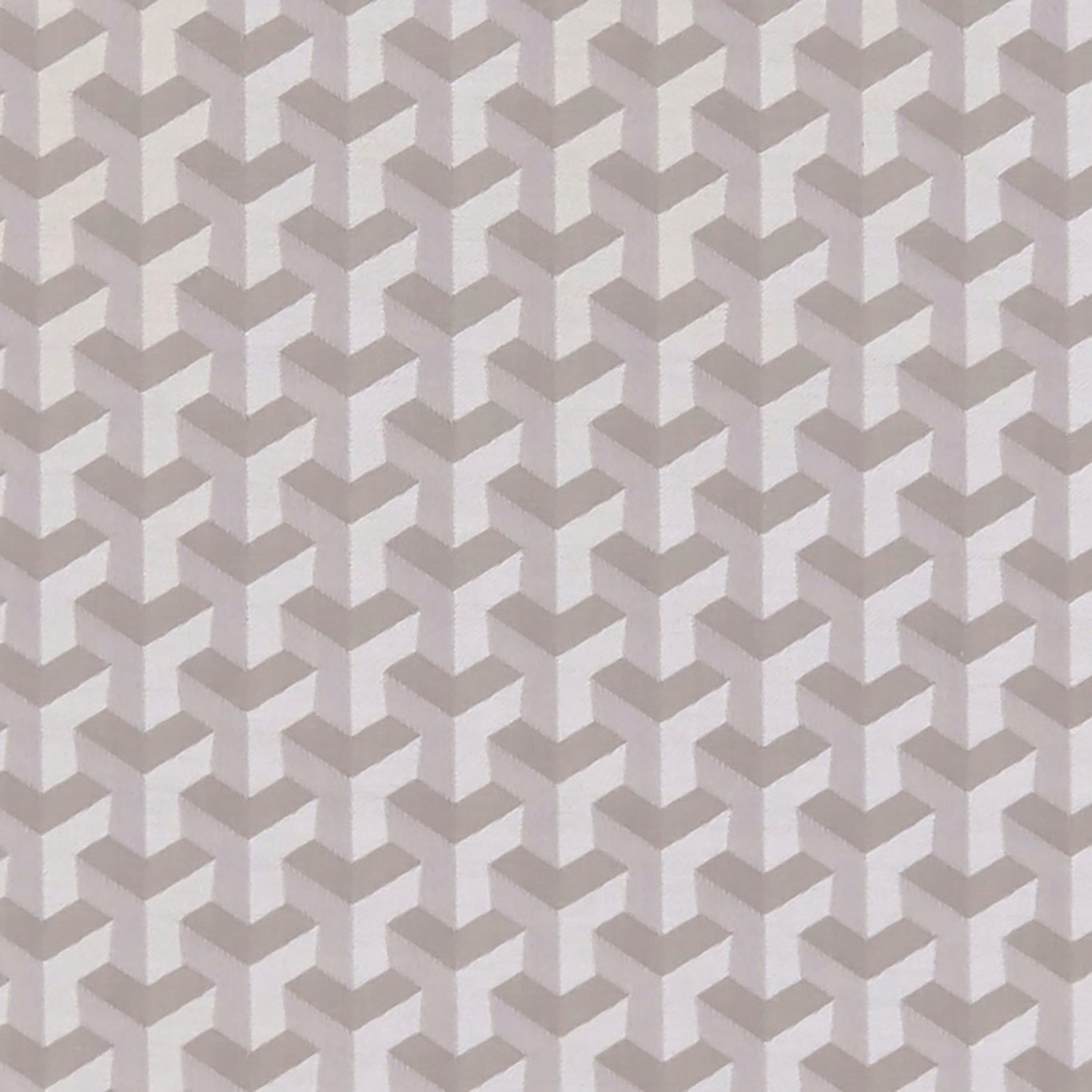 Soft pebble-grey and ivory interlocking cube motif with shaded geometric facets