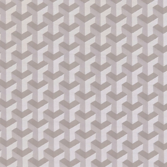 Soft pebble-grey and ivory interlocking cube motif with shaded geometric facets