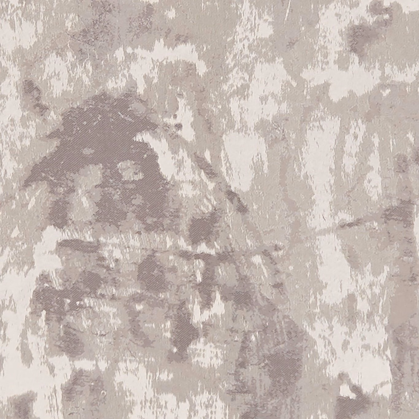 Pale taupe-grey woven fabric with distressed mauve-grey painterly abstract marks