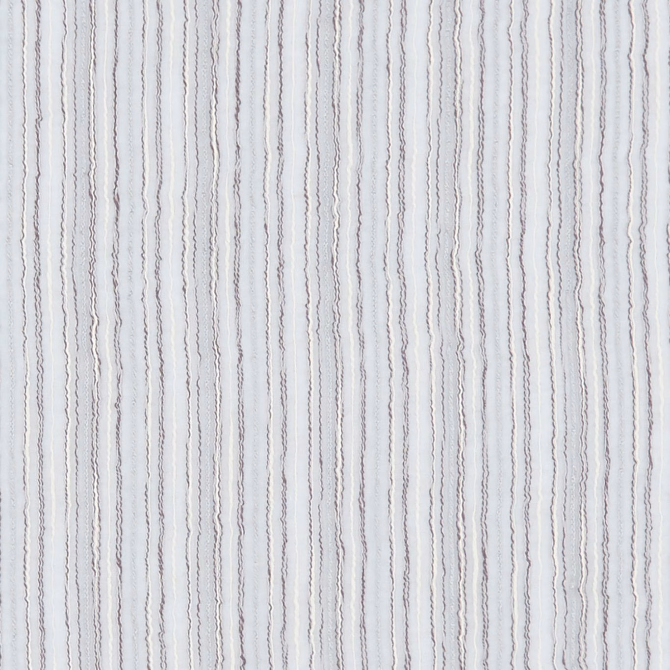 Pale pewter sheer with fine wavering grey vertical stripes and open white ground