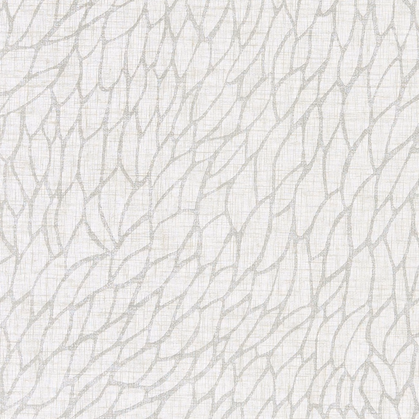 Chalk sheer with fine silver-grey branching lines and a lightly woven texture