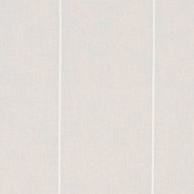 Pale ivory sheer with fine vertical stripes and a lightly crosshatched weave