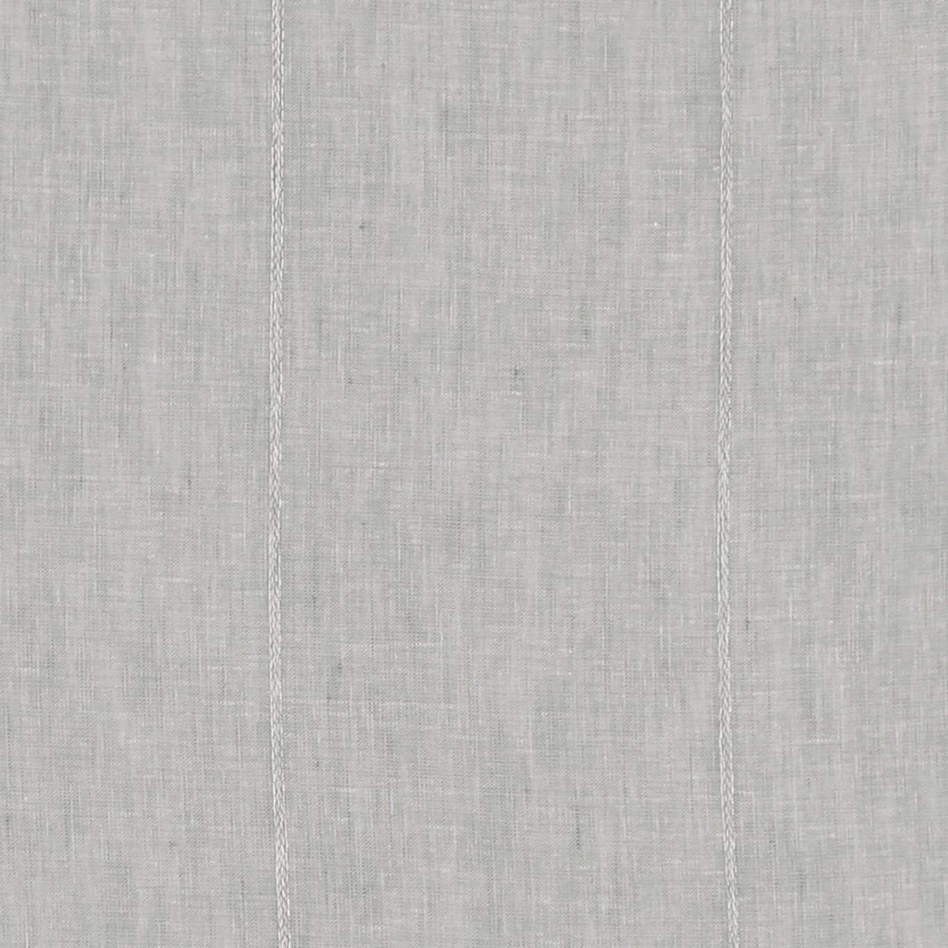 Cool pebble-grey sheer with fine crosshatch texture and narrow raised vertical stripes