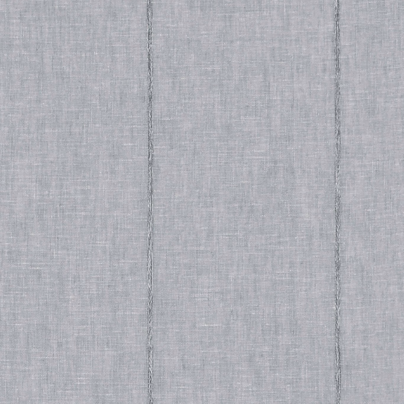 Cool pewter-grey sheer with fine crossweave and narrow darker vertical lines