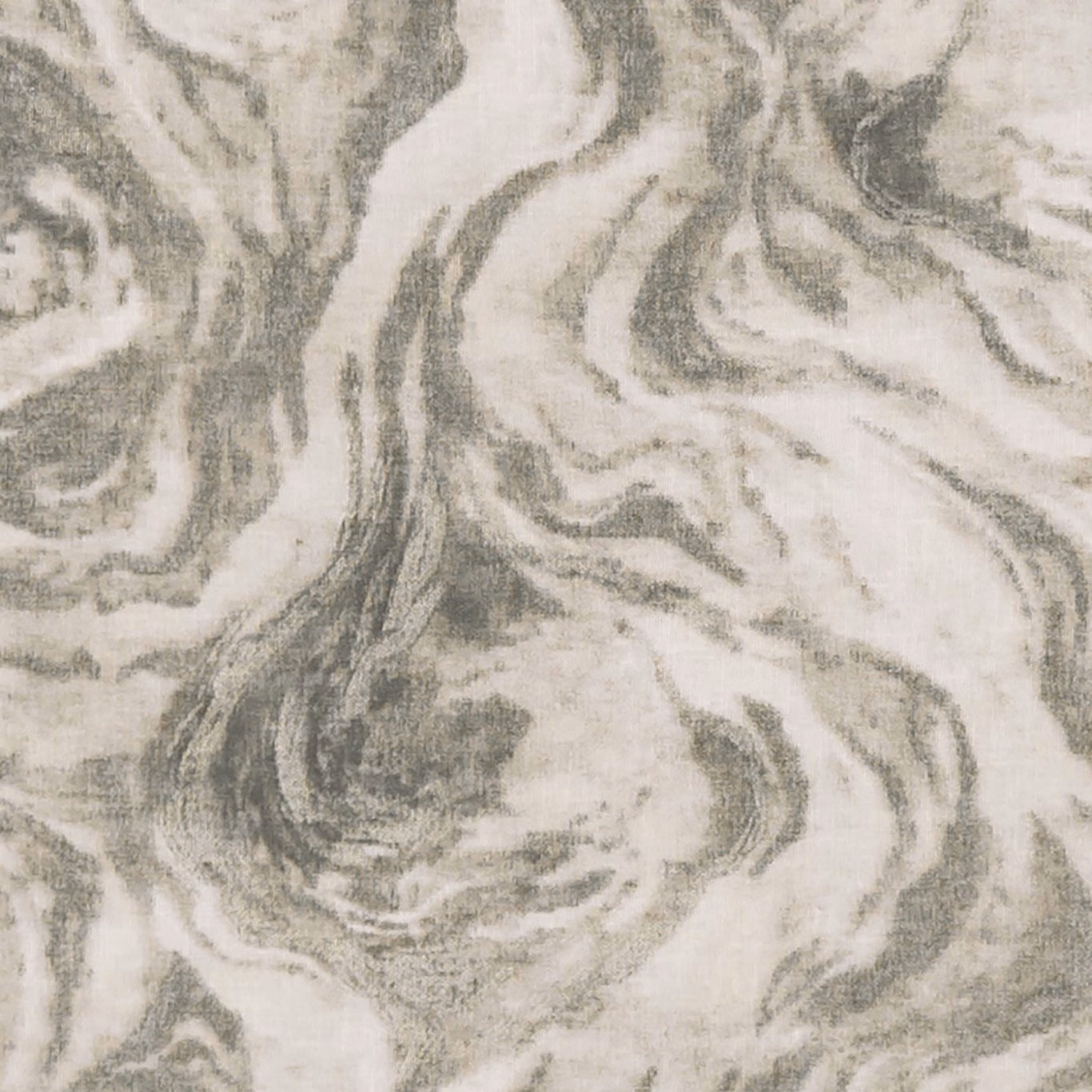 Warm champagne sheer with pebble-grey marbled swirls and a softly textured weave