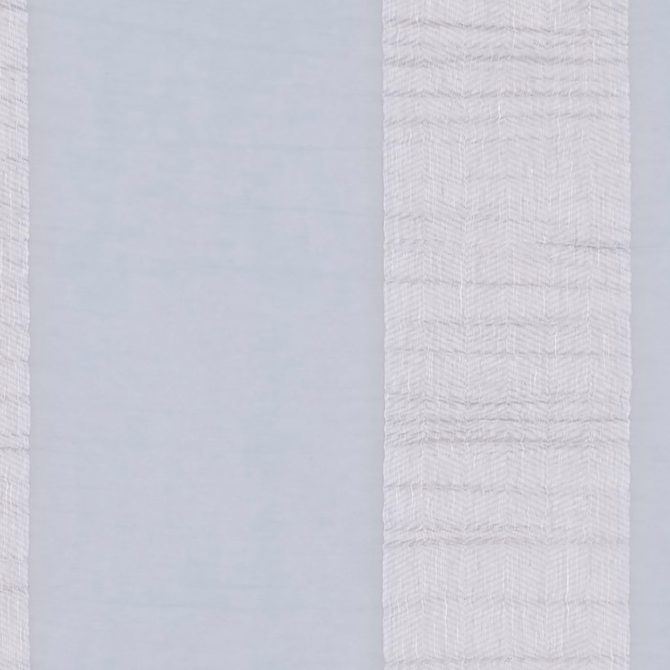 Pale chambray-blue sheer with a fine woven grid and soft horizontal bands