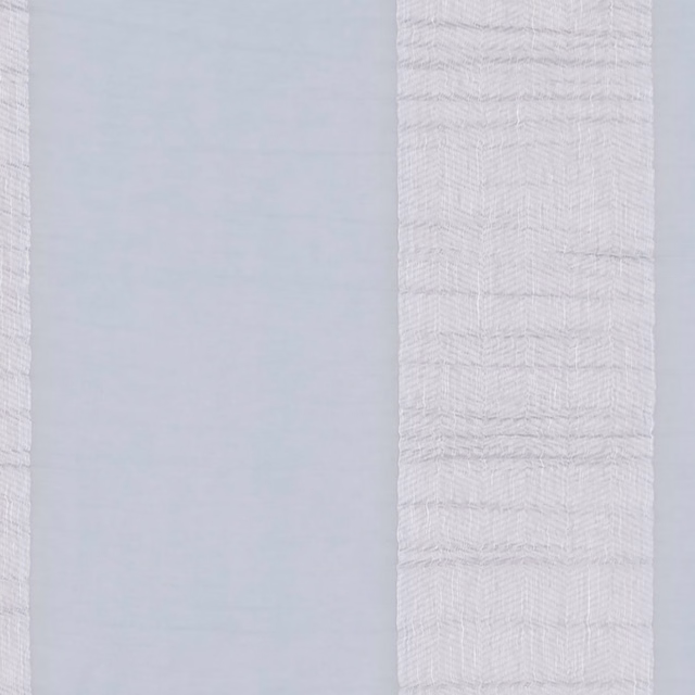 Pale chambray-blue sheer with a fine woven grid and soft horizontal bands