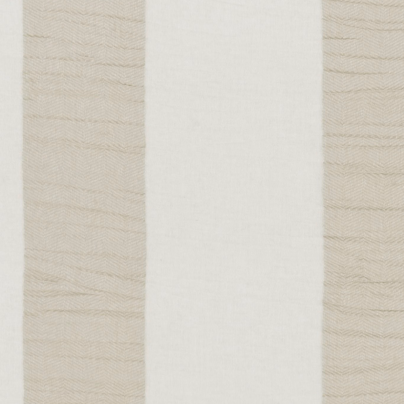 Warm champagne-ivory sheer with subtle horizontal chevrons and a plain central field