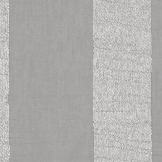 Cool charcoal sheer with pale vertical bands and irregular woven texture