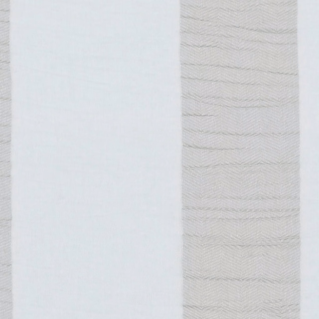 Cool silver-grey sheer with fine woven texture and subtle horizontal lines