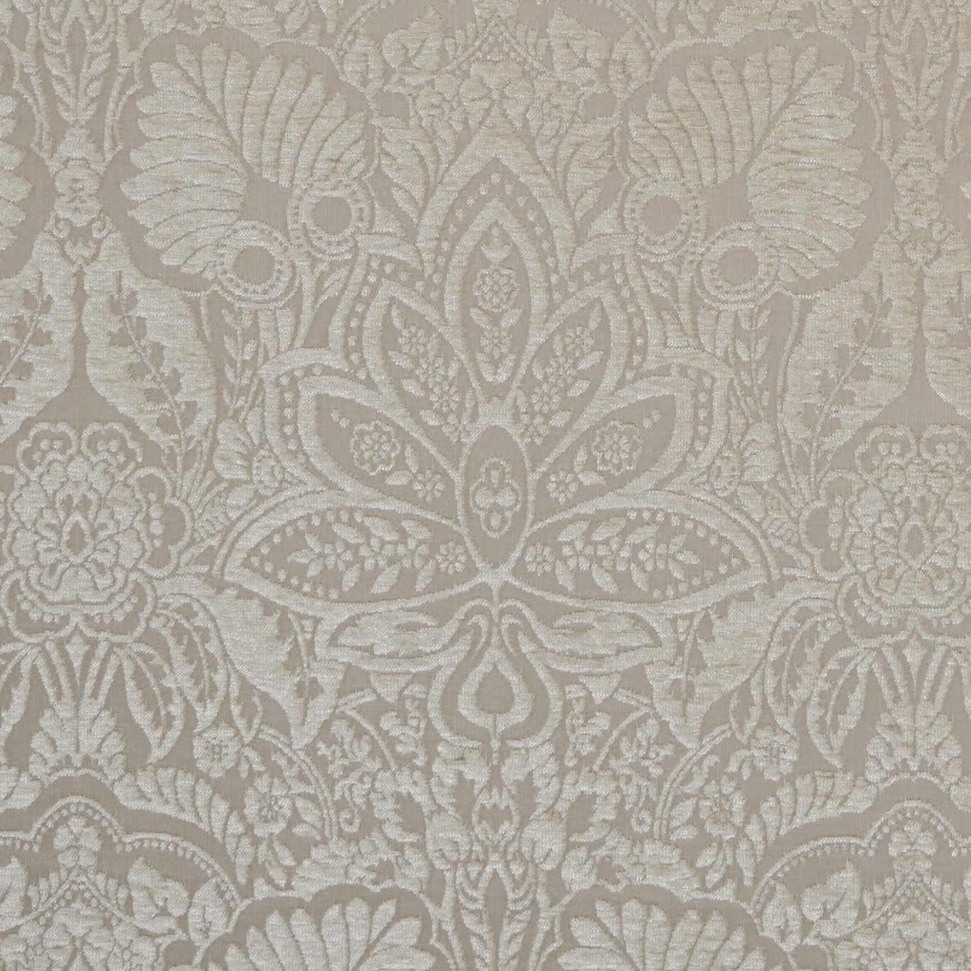 Warm mocha taupe damask jacquard with large floral motifs and woven tonal contrast
