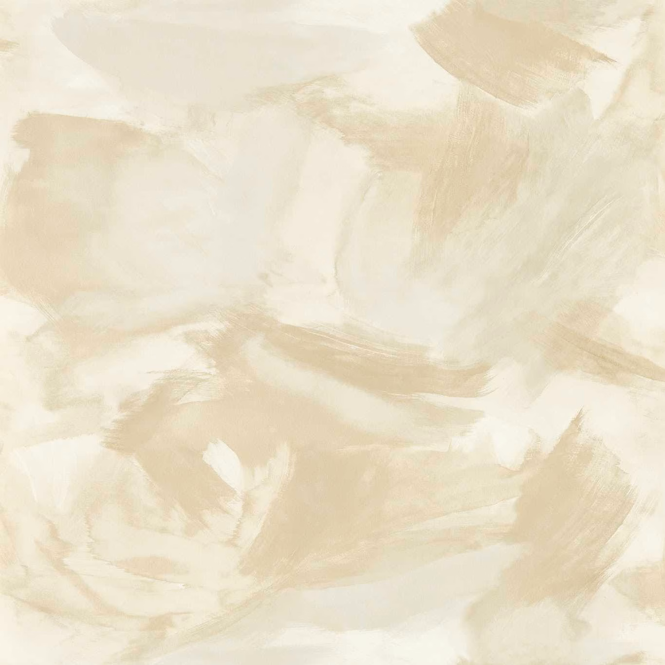 Warm ivory wallpaper with translucent linen-beige abstract brushstrokes and soft layered washes
