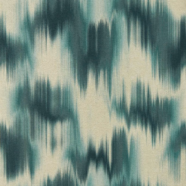 Teal and pale aqua wallpaper with blurred vertical abstract brush marks