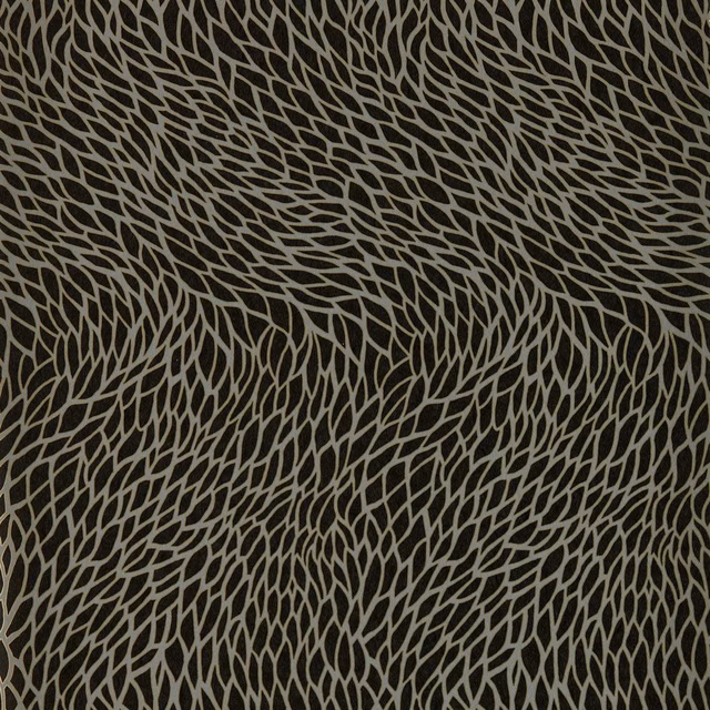 Near-black wallpaper with dense taupe branching linework and a softly textured surface