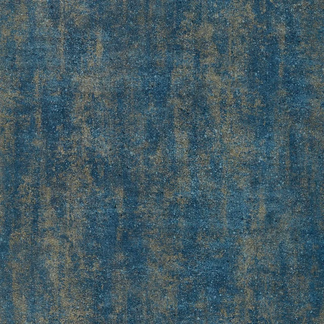 Deep midnight-blue wallpaper with mottled teal, taupe and gold vertical texture