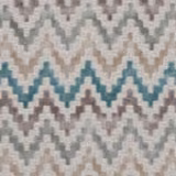 Mineral grey, taupe and teal stepped geometric weave on an ivory ground
