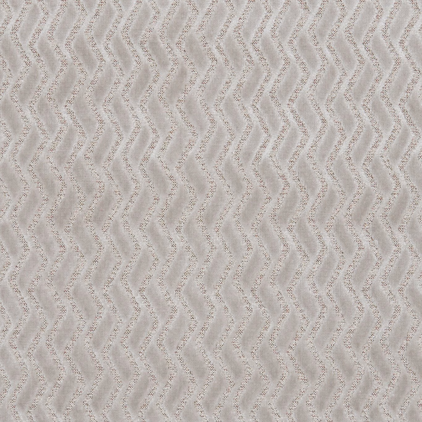Soft ivory upholstery fabric with closely spaced taupe undulating wave lines