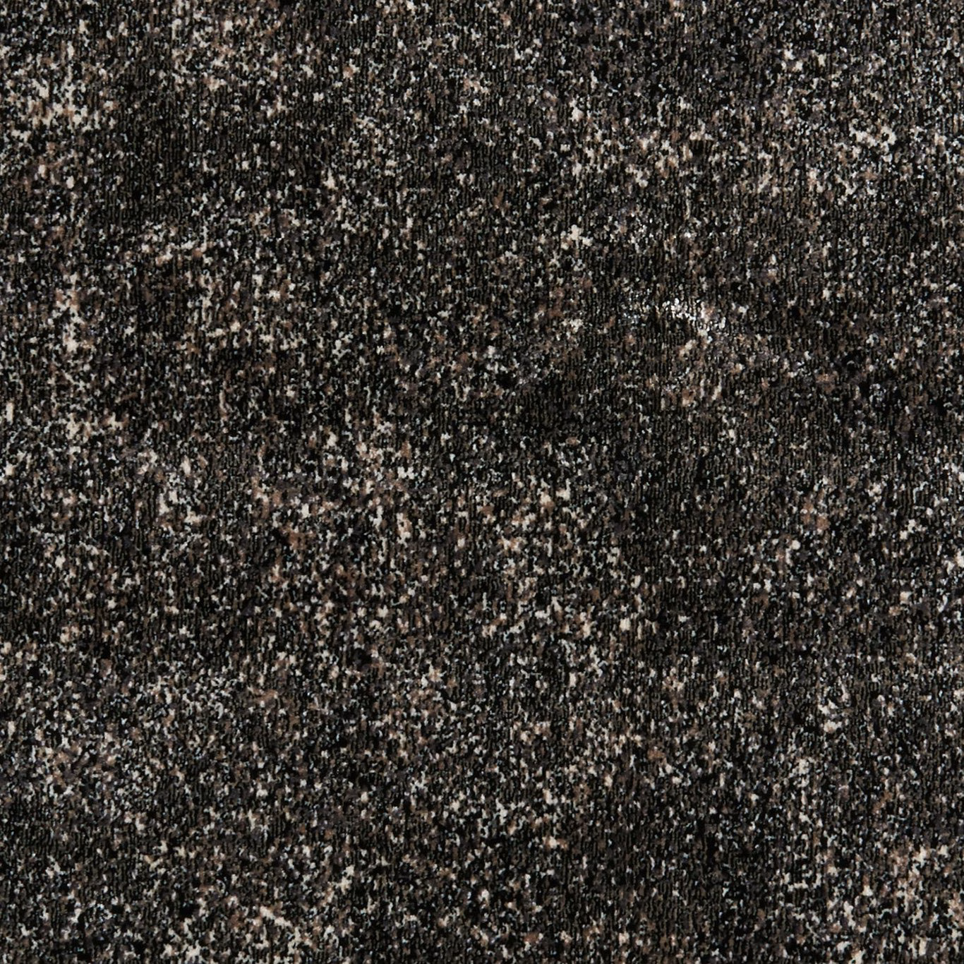 Charcoal-black Stucco Ebony textile with dense cream and taupe flecks in a nubby weave