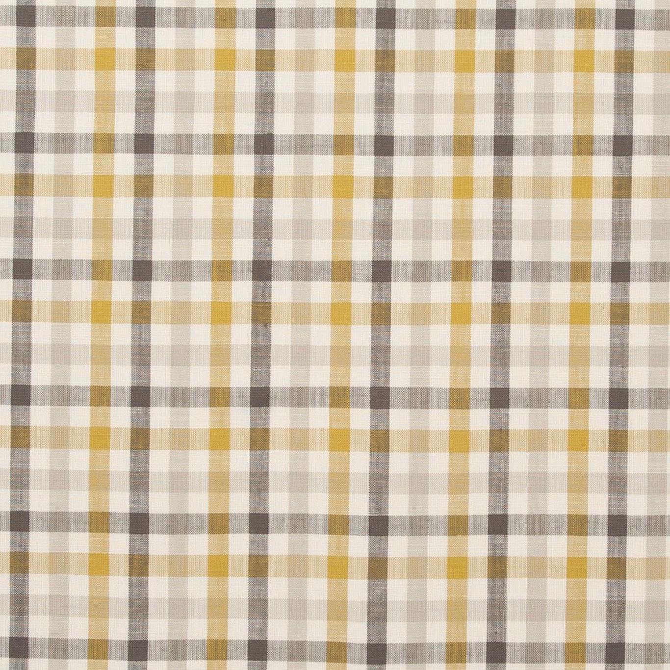 Cream, mustard and charcoal-grey woven check with softly blended square intersections