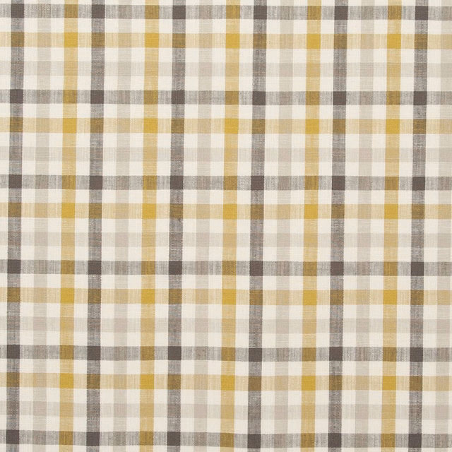 Cream, mustard and charcoal-grey woven check with softly blended square intersections