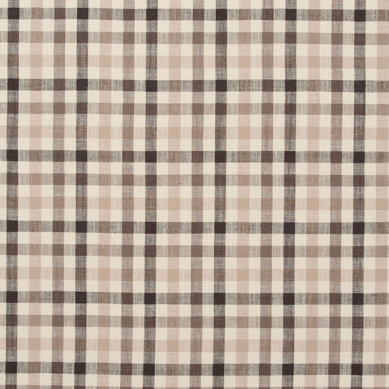 Charcoal, taupe and cream woven check with a softly heathered texture