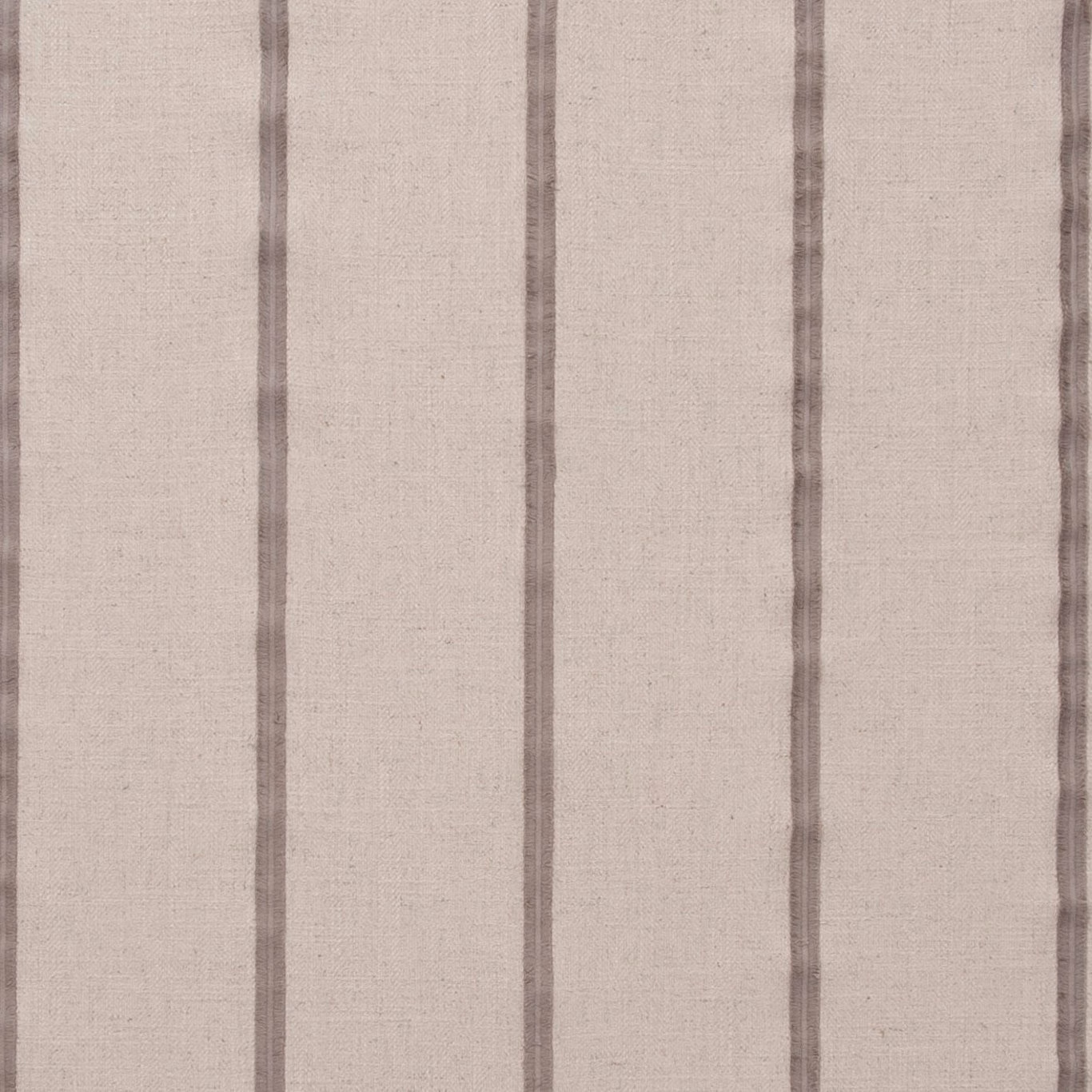 Warm taupe woven fabric with uneven darker vertical stripes and subtle slub texture