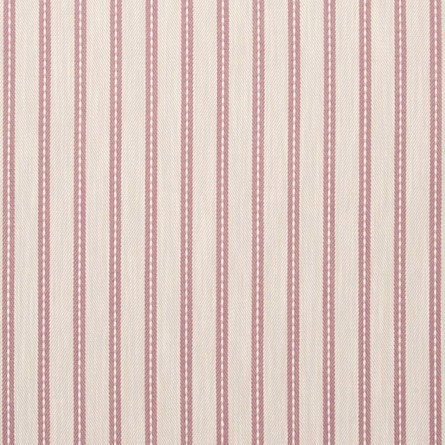 Muted orchid-pink and cream woven stripe with a softly textured surface