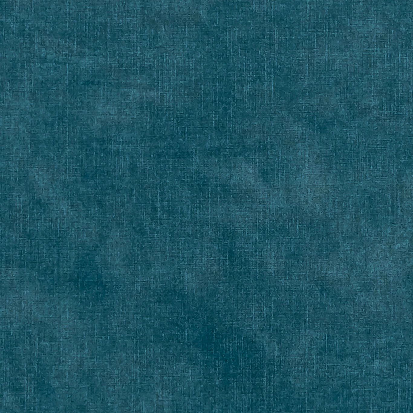 Close-up of deep bluebird teal fabric with a softly crosshatched woven texture