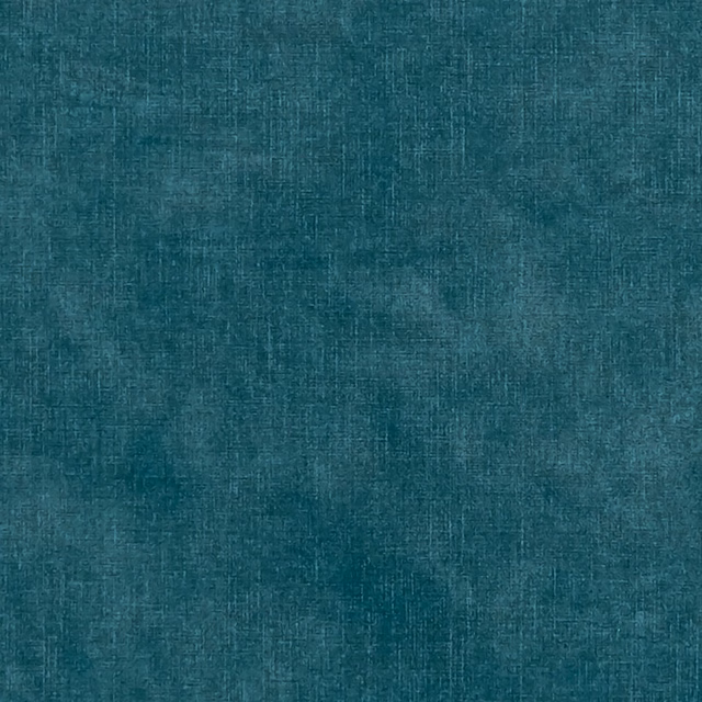 Close-up of deep bluebird teal fabric with a softly crosshatched woven texture