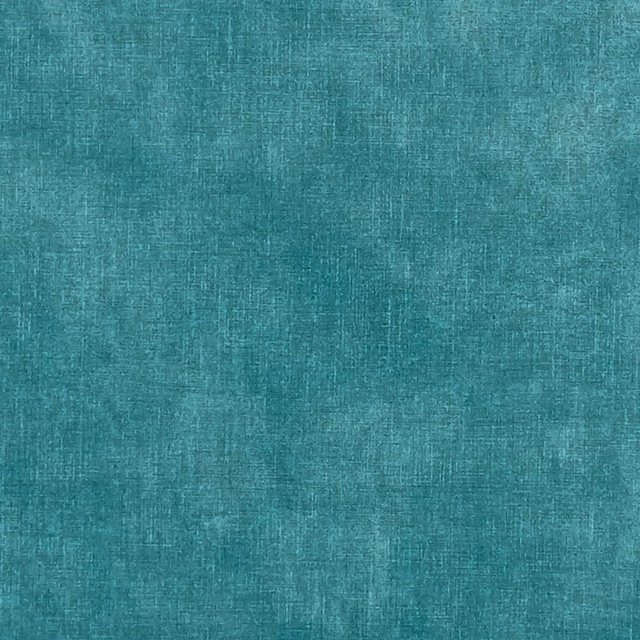 Close-up of cool jade-teal woven fabric with softly mottled crosshatched texture