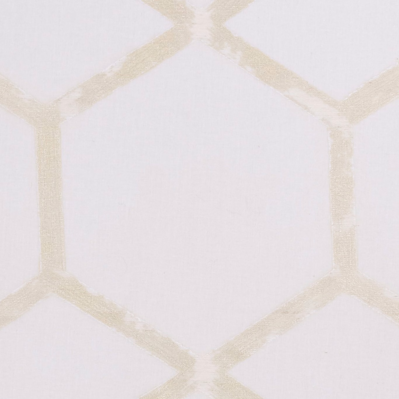 Pale champagne lattice lines on a softly textured near-white fabric ground