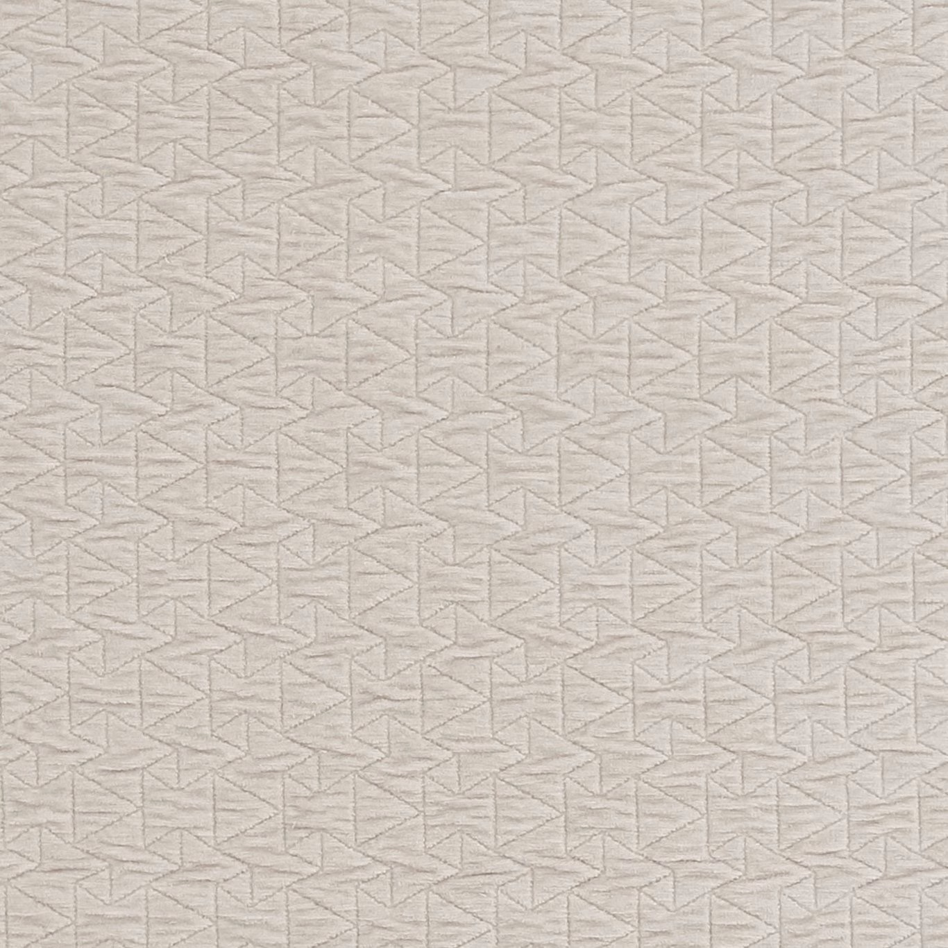Ivory woven fabric with fine taupe-grey angular geometric lines and subtle texture