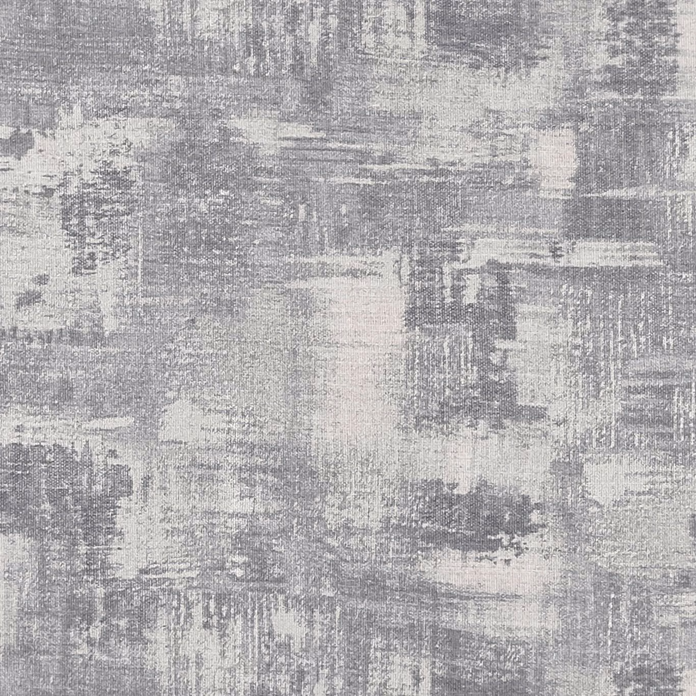 Cool silver-grey abstract fabric with distressed rectangular blocks and chalky woven texture