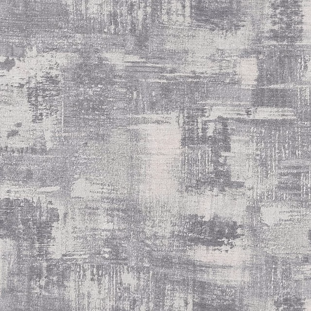 Cool silver-grey abstract fabric with distressed rectangular blocks and chalky woven texture