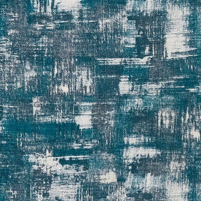 Deep teal textile with silvery distressed brush blocks and a softly broken surface