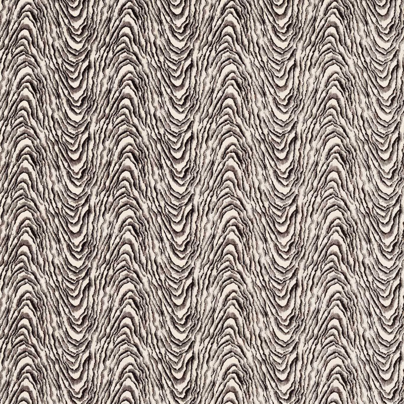 Black and ivory velvet with tightly rippling vertical wave motifs
