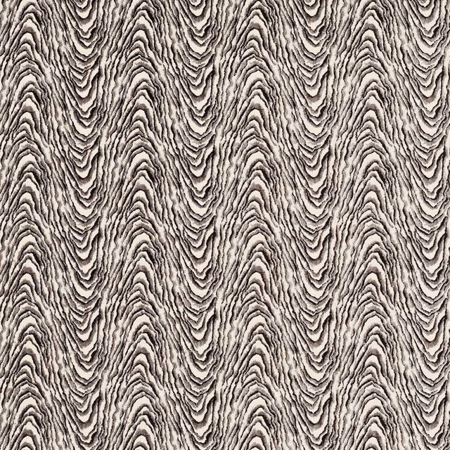 Black and ivory velvet with tightly rippling vertical wave motifs
